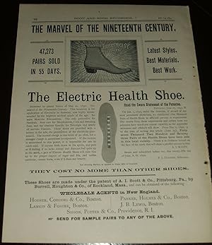 Electric Health Shoe Made Original 1891 Full Page Illustrated Advertisement