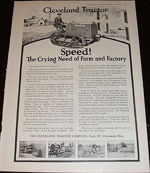 An Original 1918 Full Page Cleveland Tractor Illustrated Advertisement