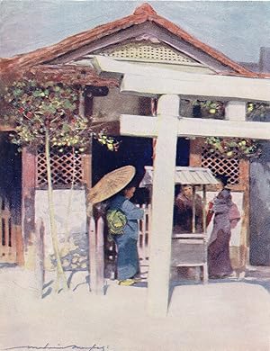 Seller image for Original 1905 Print "A Sunny Temple" by Mortimer Menpes from Japan a Record in Colour for sale by biblioboy