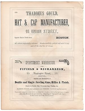 Original 1853 Advertisement 4 Half Page Ads Whip Maker, Gun Dealer, Taylor