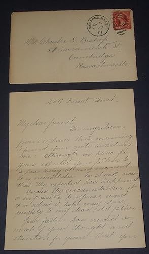 Seller image for Condolence Letter from Louise G. Wright to Charles S. Bishop for sale by biblioboy
