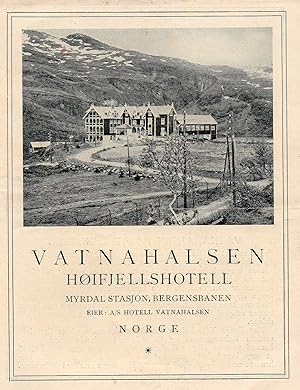 Vintage Illustrated Advertising Brochure for Vatnahalsen Mountain Hotel Norway