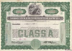 Seller image for A Vintage Class a Stock Certificate Issued to Charles T. Scott on December 6th 1929 for sale by biblioboy