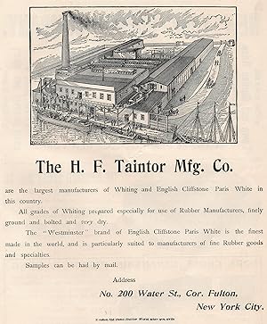 1906 Full Page Illustrated Advertisement for H. F. Taintor Company Factory View