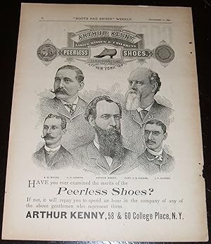 1890 Illustrated Advertisement for Peerless Shoes from Arthur Kenny