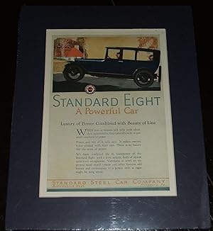 1919 Full Page Color Automotive Ad for Standard Eight , Matted Ready to Frame