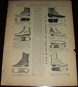 Original 1892 Full Page Illustrated Shoe Advertisement Utz & Dunn
