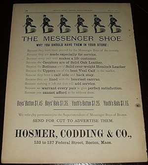 Messenger Shoe Original 1890 Full Page Illustrated Advertisement