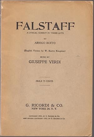 Immagine del venditore per Vintage 1909 Issue of Falstaff a Lyrical Comedy in Three Acts venduto da biblioboy