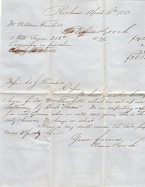 Immagine del venditore per Original 1853 Piece of Richmond Va. Genealogy, Letter to William Thornhill venduto da biblioboy