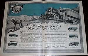 An Original 1918 Double Page Winther Motor Truck Illustrated Advertisement