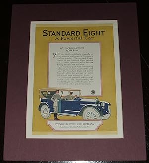 Original 1920 Full Page Color Advertisement for the Standard Eight Made by Standard Steel Car Com...