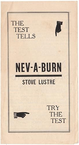 Nev-A-Burn Stove Lustre Vintage Original Advertising Flyier