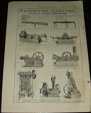 Tangyes Limited Cornwall Works 1886 Illustrated Advertisement