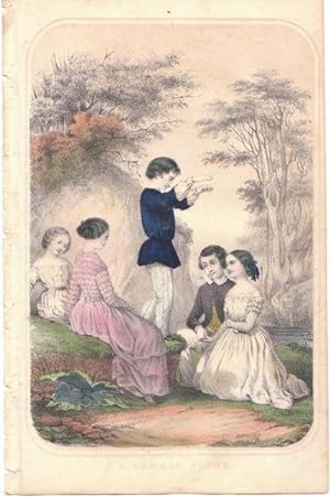 Seller image for Original Handcolored Steel Engraved Plate Done for the Godey's Lady's Book . Taken from a Bound Full Year of This Magazine. This Kind of Plate is Much More Scarce Than the Fashion Plates Done in Every Monthly Issue of Godey's for sale by biblioboy
