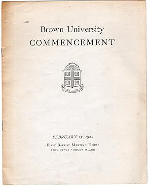 Brown University Commemcement Program February 27, 1944
