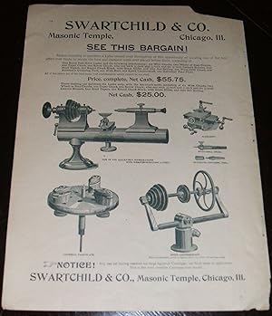 Swartchild Co. Masonic Temple Chicago Original 1893 Illustrated Advertisement