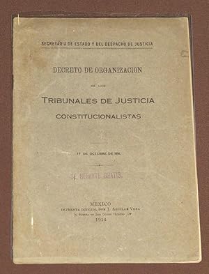 Seller image for Decreto De Organizacin De Los Tribunales De Justicia Constitucionalistas for sale by Librera Urbe