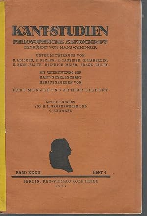 Seller image for die uberwindung des 19. jahrhunderts im denken der gegenwart" (The overcoming of the 19th century in the thinking of the present) in Kant-Studen Philosophical Magazine: Band XXXII, No. 4: 1927 for sale by Dorley House Books, Inc.