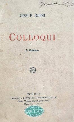 Image du vendeur pour Colloqui. mis en vente par Libreria La Fenice di Pietro Freggio