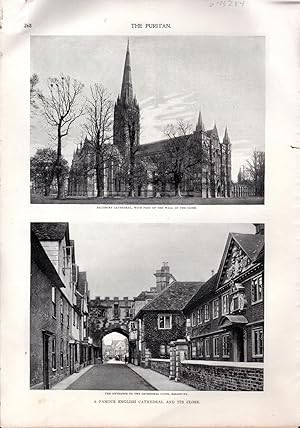 Seller image for PRINT: "In a Cathedral Close". Photoengraving from from The Puritan: A Journal for Gentlewomen , Volume II, No. 6; March, 1898; Page 268-269 for sale by Dorley House Books, Inc.