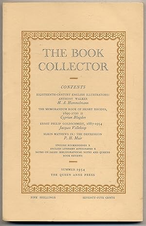 Seller image for The Book Collector: Volume 3, No. 2, Summer 1954 for sale by Between the Covers-Rare Books, Inc. ABAA