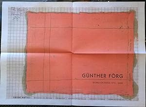 Immagine del venditore per Works on Paper: 1976-2008 (exhibition poster for Gunther Forg) venduto da DR Fine Arts