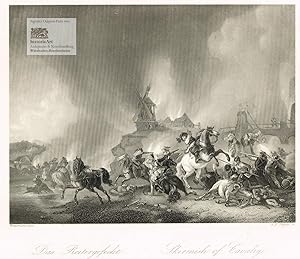 Das Reitergefecht. Skirmish of Cavalry. En Kavalleri-träffning. Dramatische Szene eines Reitergef...