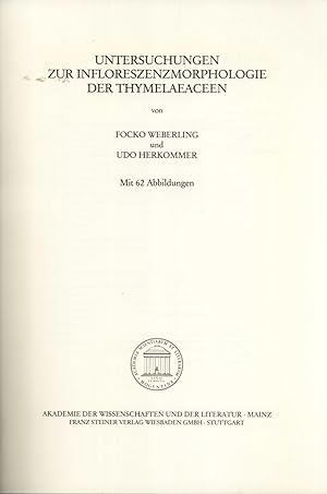 Seller image for Untersuchungen zur Infloreszenzmorphologie der Thymelaeaceen (Tropische und subtropische Pflanzenwelt, 68) for sale by Masalai Press