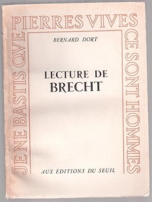 Image du vendeur pour Lecture de Brecht mis en vente par LibrairieLaLettre2