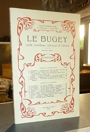 Imagen del vendedor de Le Bugey. 66e anne, 61e fascicule - anne 1974. Socit Scientifique, Historique et Littraire. Bulletin annuel a la venta por Le Beau Livre