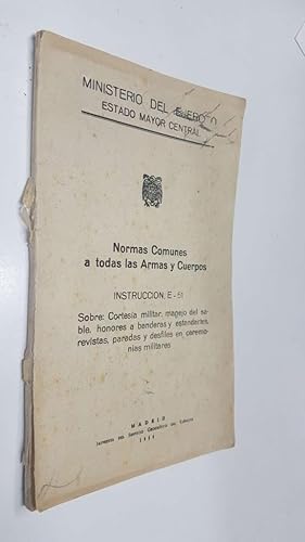Seller image for Normas comunes a todas las armas y cuerpos for sale by El Boletin