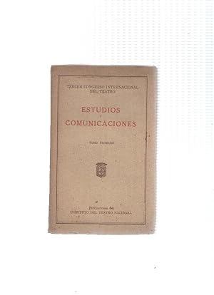 Imagen del vendedor de Tercer congreso internacional de teatro: Estudios y comunicaciones, tomo primero a la venta por El Boletin