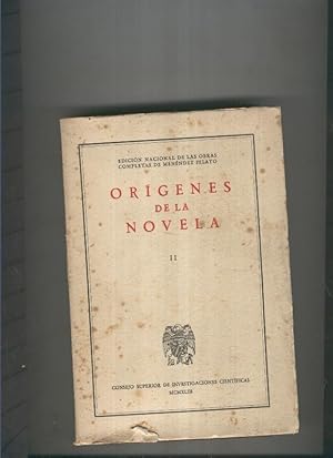 Imagen del vendedor de Origenes de la novela de Menendez Pelayo Tomo II a la venta por El Boletin