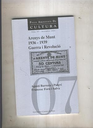 Imagen del vendedor de Arenys de Munt 1936-1939 Guerra i Revolucio a la venta por El Boletin