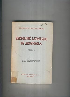 Imagen del vendedor de Rimas I de Bartolome Leonardo de Argensola a la venta por El Boletin
