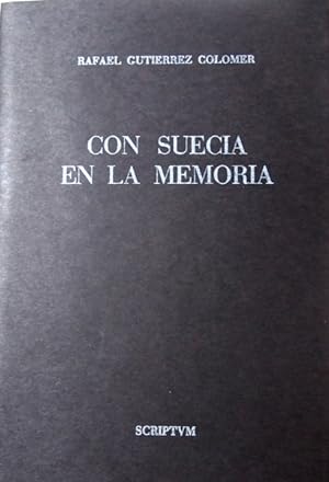 Imagen del vendedor de CON SUECIA EN LA MEMORIA. a la venta por Carmen Alonso Libros