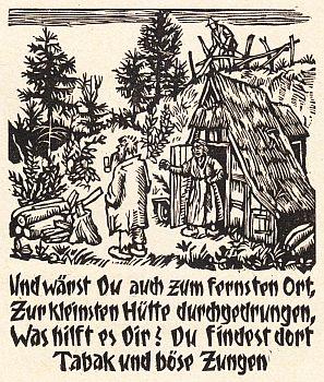 Einige Reimsprüche mit Bildern in Holz geschnitten von R. Riege. (Mit handgeschriebener Widmung v...