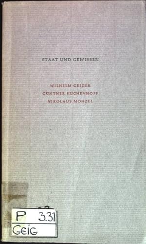 Imagen del vendedor de Staat und Gewissen Studien und Berichte der kath. Akademie in Bayern, Heft 8; a la venta por books4less (Versandantiquariat Petra Gros GmbH & Co. KG)