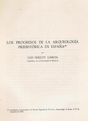 Seller image for LOS PROGRESOS DE LA ARQUEOLOGA PREHISTRICA EN ESPAA for sale by Librera Torren de Rueda