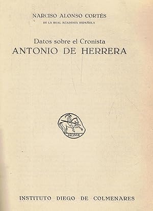 Imagen del vendedor de DATOS SOBRE EL CRONISTA ANTONIO DE HERRERA a la venta por Librera Torren de Rueda