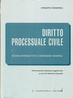 Bild des Verkufers fr Diritto processuale civile I zum Verkauf von Librodifaccia