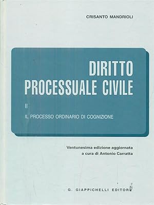 Bild des Verkufers fr Diritto processuale civile II il processo ordinario di cognizione zum Verkauf von Librodifaccia