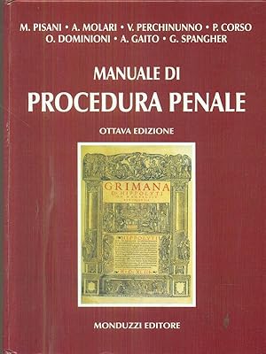 Imagen del vendedor de Manuali di procedura penale a la venta por Librodifaccia