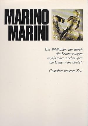 Bild des Verkufers fr Marino Marini Gestalter unserer Zeit zum Verkauf von Blattner