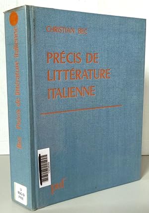 Bild des Verkufers fr Prcis de littrature italienne zum Verkauf von Librairie Thot