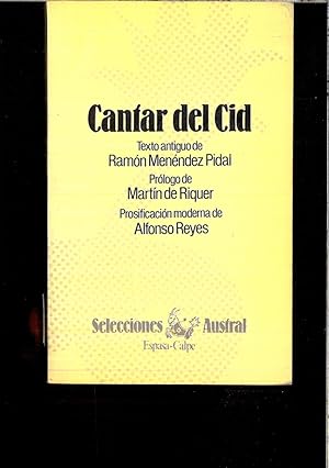 Imagen del vendedor de Cantar de cid: Cantar De Mio CID a la venta por Papel y Letras