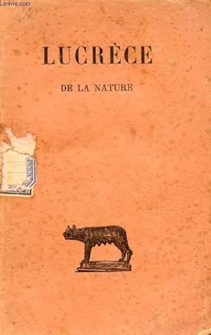 Seller image for DE LA NATURE, TOME I (LIVRES I-III) for sale by Le-Livre