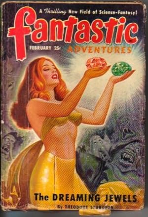 Image du vendeur pour Fantastic Adventures Vol.12 No.2 February 1950 (The Dreaming Jewels; Doom Ship; Null F; Mystery on Pluto; The Friendly Wolf) mis en vente par N & A Smiles