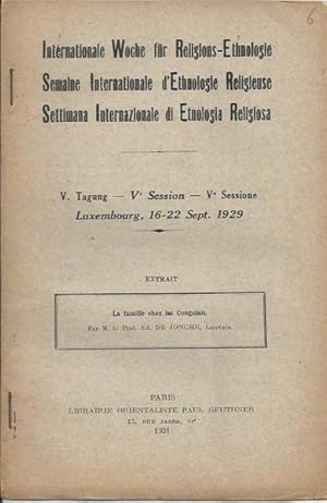 Imagen del vendedor de La famille chez les congolais (OFFPRINT) a la venta por PRISCA